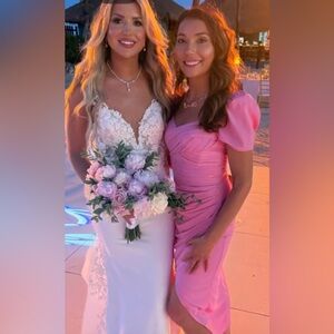 Self-Portrait Dress in Pop Pink. Size 4 US